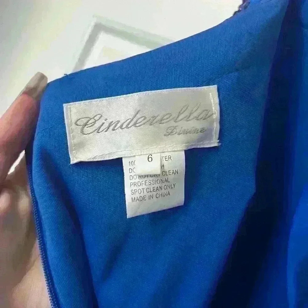 royal blue cinderella divine prom dress size 6 - Picture 3 of 14